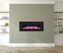 Load image into Gallery viewer, Eco fire  50&quot; Black Wall Mounted or Recessed / Built In Electric Fire