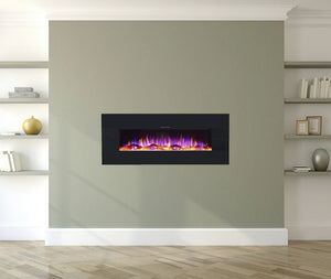 Eco fire  50" Black Wall Mounted or Recessed / Built In Electric Fire