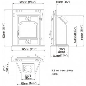 Morston 8kw  inset stove